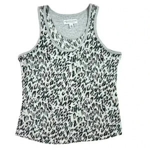Live Love Lounge Karen Neuburger Gray Cheetah Top Size Large